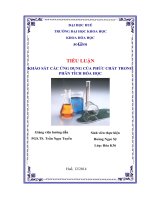 khảo sát các ứng dụng của phức chất trong phân tích hóa học