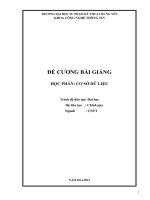 Đề cương bài giảng học phần: Cơ sở dữ liệu (2014 - 2015)