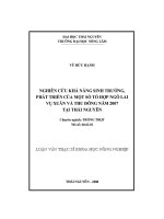 luận văn nghiên cứu khả năng sinh trưởng, phát triển của một số tổ hợp ngô lai vụ xuân và thu đông năm 2007 tại thái nguyên - luận văn, đồ án, đề tài tốt nghiệp
