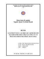 giải pháp nâng cao hiệu quảkinh doanh bảo hiểm phi nhân thọtại công ty cổ phần bảo hiểm nhà rồng (bảo long)
