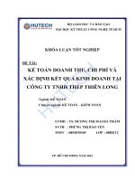 kế toán doanh thu, chi phí và xác định kết quả kinh doanh tại công ty tnhh thép thiên long