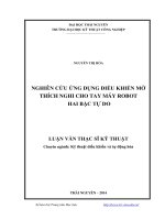 nghiên cứu ứng dụng điều khiển mờ thích nghi cho tay máy robot hai bậc tự do