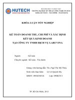 kế toán doanh thu, chi phí và xác định kết quả kinh doanh tại công ty tnhh dịch vụ lari vina