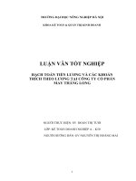 HẠCH TOÁN TIỀN LƯƠNG và các KHOẢN TRÍCH THEO LƯƠNG tại CÔNG TY cổ PHẦN MAY THĂNG LONG