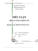 TIỂU LUẬN MÔN AN TOÀN THÔNG TIN CÁC PHƯƠNG PHÁP KÝ SỐ