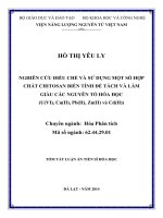 Tóm tắt Luận án Tiến sĩ Hóa học: Nghiên cứu điều chế và sử dụng một số hợp chất Chitosan biến tính để tách và làm giàu các nguyên tố hóa học (U(VI), Cu(II), Pb(II), Zn(II) và Cd(II))