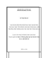 vận dụng phương pháp dạy học khám phá vào dạy học tích phân cho học sinh khá giỏi trường phổ thông dân tộc nội trú sơn la