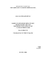 nghiên cứu đổi mới hệ thống tổ chức trường đại học việt nam theo hướng tăng cường tự chủ và trách nhiệm xã hội