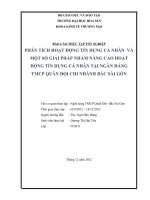 phân tích hoạt động và giải pháp nâng cao tín dụng cá nhân tại ngân hàng tmcp quân đội chi nhánh bắc sài gòn ( báo cáo thực tập tốt nghiệp)