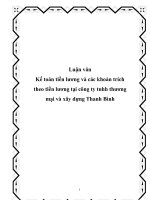 kế toán tiền lương và các khoản trích theo tiền lương tại công ty tnhh thương mại và xây dựng thanh bình