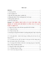 tư tưởng hồ chí minh về sự thống nhất giữa lý luận và thực tiễn với công tác lý luận ở nước ta hiện nay