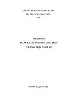 Thiết lập dự án đầu tư  Dự án xây dựng trang trại nuôi bò