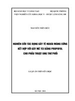 nghiên cứu tác dụng gây tê ngoài màng cứng kết hợp với gây mê tci bằng propofol cho phẫu thuật ung thư phổi