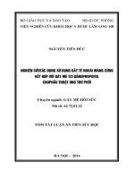 nghiên cứu tác dụng gây tê ngoài màng cứng kết hợp với gây mê tci bằng propofol cho phẫu thuật ung thư phổi tóm tắt