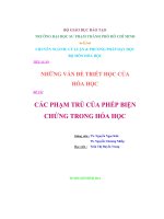 Tiểu luận Các phạm trù của phép biện chứng trong hóa học