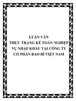 thực trạng kế toán nghiệp vụ nhập khẩu tại công ty cổ phần bao bì việt nam