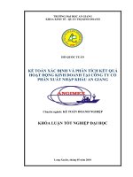 kế toán xác định và phân tích kết quả hoạt động kinh doanh tại công ty cổ phần xuất nhập khẩu an giang