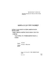 nâng cao chất lượng kiểm toán hàng tồn kho trong kiểm toán báo cáo tài chính tại công ty tnhh kiểm toán á châu