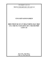 skkn biện pháp quản lý hoạt động dạy học của trung tâm giáo dục thường xuyên số 1 lào cai