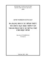 SKKN Đa dạng hoá các hình thức tổ chức dạy học môn văn nhằm phát huy sự hứng thú cho học sinh