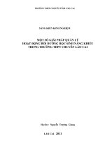skkn một số giải pháp quản lý hoạt động bồi dưỡng học sinh năng khiếu trong trường thpt chuyên lào cai
