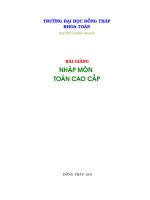 Bài giảng nhập môn toán cao cấp của thầy Nguyễn Dương Hoàng