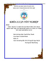 THỰC TRẠNG và một số GIẢI PHÁP THÚC đẩy HOẠT ĐỘNG TIÊU THỤ sản PHẨM dệt KIM của CÔNG TY TNHH MTV dệt KIM ĐÔNG XUÂN