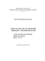 khảo sát một lớp các hệ phương trình hàm tích phân tuyến tính