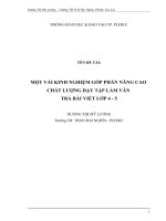 SKKN Một vài kinh nghiệm góp phần nâng cao chất lượng dạy tập làm văn trả bài viết 4, 5