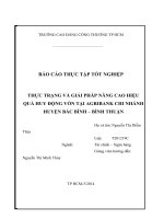 Báo cáo tốt nghiệp  Giải pháp nâng cao hiệu quả huy động vốn tại Agribank Bình thuận