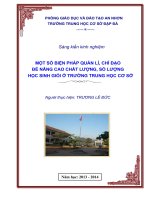 skkn một số biện pháp quản lí, chỉ đạo để nâng cao chất lượng, số lượng học sinh giỏi ở trường trung học cơ sở