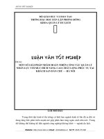 Một số giải pháp nhằm hoàn thiện công tác quản lý nhân lực với mục đích nâng cao chất lượng phục vụ taị khách sạn Dân Chủ