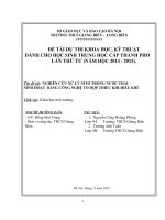 nghiên cứu xử lý ni tơ trong nước thải bằng hệ thống tổ hợp hiếu khí và thiếu khí