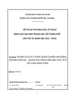 nghiên cứu xử lý nước ngầm ô nhiễm asen bằng phương pháp oxi – quang hóa trong điều kiện thực tế ở các vùng nông thôn