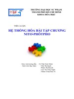 HỆ THỐNG HÓA BÀI TẬP CHƯƠNG NITƠPHÔTPHO