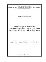 tìm hiểu mật mã hộp trắng (whitebox cryptography) và ứng dụng trong hệ thống thu phát thông tin số