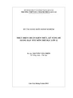 skkn thực hiện chuẩn kiến thức, kỹ năng để giảng dạy tốt môn thể dục lớp 12 thpt