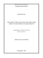 tóm tắt luận án tiến sĩ tiểu thuyết về đề tài xây dựng chủ nghĩa xã hội trong văn xuôi miền bắc giai đoạn 1960-1975