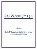 báo cáo quản lý học sinh và giáo viên trong một trường phổ thông