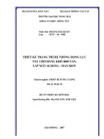 ĐỒ ÁN MÔN HỌC TRANG TRÍ ĐỘNG LỰC THIẾT KẾ TRANG TRÍ HỆ THỐNG ĐỘNG LỰC TÀU CHỞ HÀNG KHÔ 4000 TẤN,  LẮP MÁY 6L2832A  MAN BW