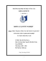 thực trạng công tác kế toán và quản lý vốn bằng tiền tại doanh nghiệp tư nhân phương nam khóa luận tốt nghiệp