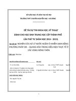 NGHIÊN CỨU XỬ LÝ NƯỚC NGẦM Ô NHIỄM ASEN BẰNG PHƯƠNG PHÁP OXI – QUANG HÓA TRONG ĐIỀU KIỆN THỰC TẾ Ở CÁC VÙNG NÔNG THÔN