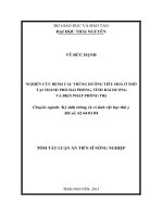 tóm tắt luận án nghiên cứu bệnh cầu trùng đường tiêu hoá ở thỏ tại thành phố hải phòng, tỉnh hải dương và biện pháp phòng trị
