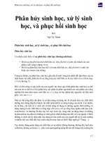 Phân hủy sinh học, xử lý sinh học, và phục hồi sinh học