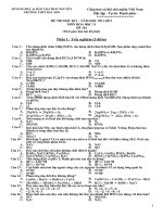 Đề thi học kỳ 1 Hóa học 11 năm 2011 - 2012