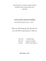 nâng cao chất lượng giáo dục đạo đức cho hs trường thpt lạng giang số 1 hiện nay