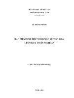 Đặc điểm sinh học nòng nọc một số loài lưỡng cư ở Tây Nghệ An