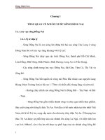 Tính toán lựa chọn thiết bị xử lý nước tại sông Đồng Nai