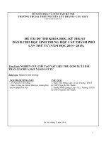 NGHIÊN CỨU CHẾ TẠO VẬT LIỆU THU GOM XỬ LÍ DẦU TRÀN CÓ CHỨA HẠT NANO SẮT TỪ