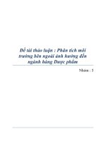 Phân tích môi trường bên ngoài ảnh hưởng đến ngành hàng dược phẩm